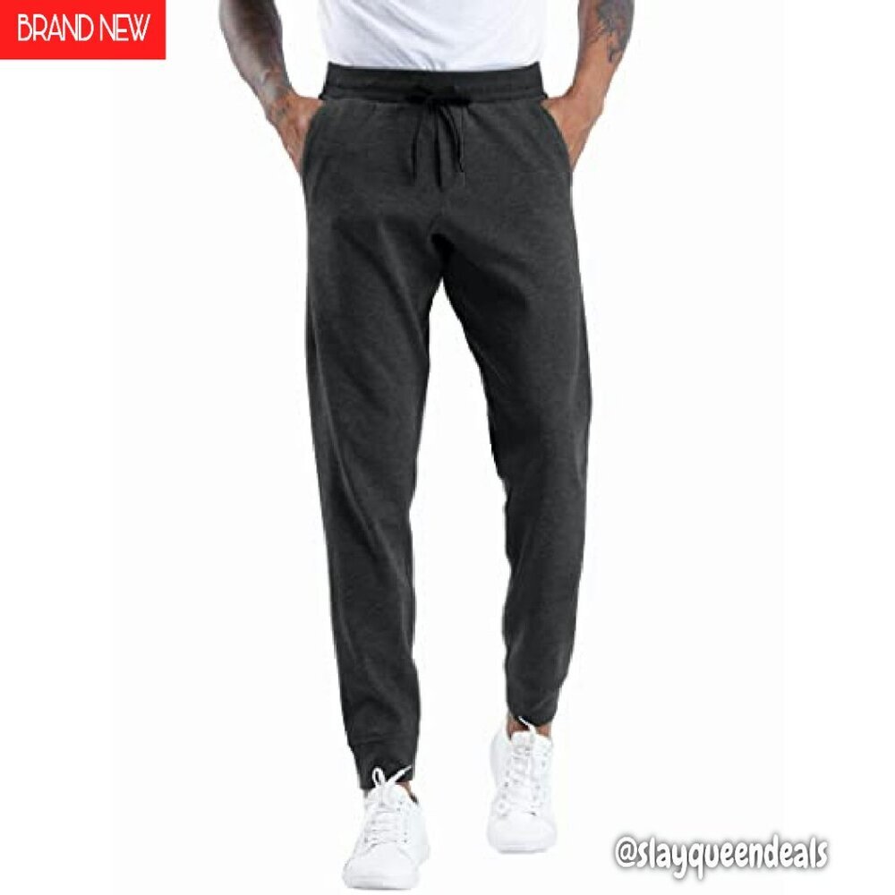 Men's Fleece Joggers with Deep Pockets Loose Fit Active Pants - Picture 2 of 8